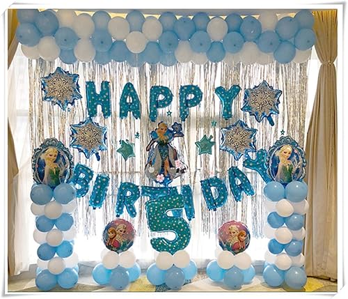 La Reine Des Neiges Fete D Anniversaire Decoration Anniversaire Arrangement De Ballon Package Princesse D Anniversaire Elements De Decoration De Fond Amazon Ca Bijoux