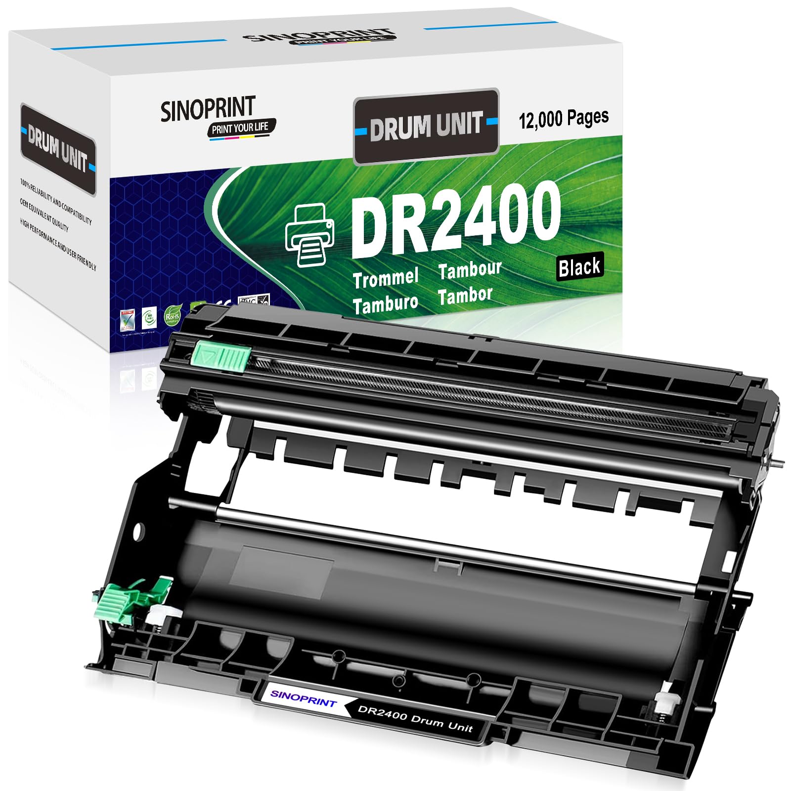 SINOPRINT DR2400 Drum Unit Compatible with Brother DR-2400 DR2400 Drum Unit Black for Brother HL-L2310D HL-L2370DN HL-L2375DW DCP-L2510D DCP-L2530DW MFC-L2710DN MFC-L2750DW (NOT Included Toner)