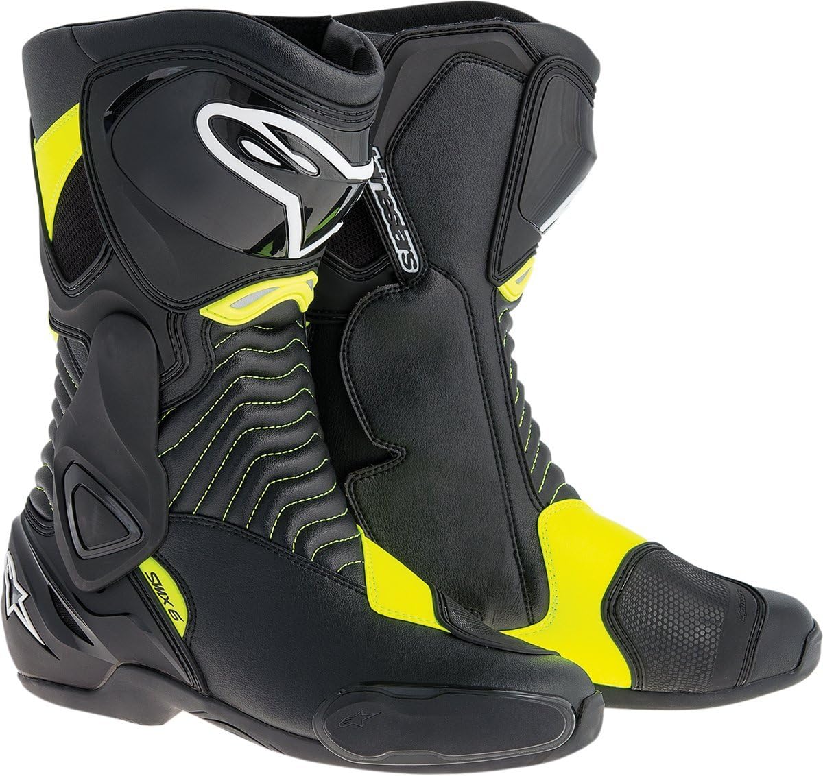 black yellow boots