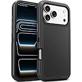 Jelanry Case for iPhone 17 Pro Max 5G 6.9-inch, Heavy Duty Rugged & Dual-Layer Shockproof Drop Proof Protection w/Port Anti dust Scratch Back Cover Phone Cases for Apple iPhone 17 Pro Max 2025, Black
