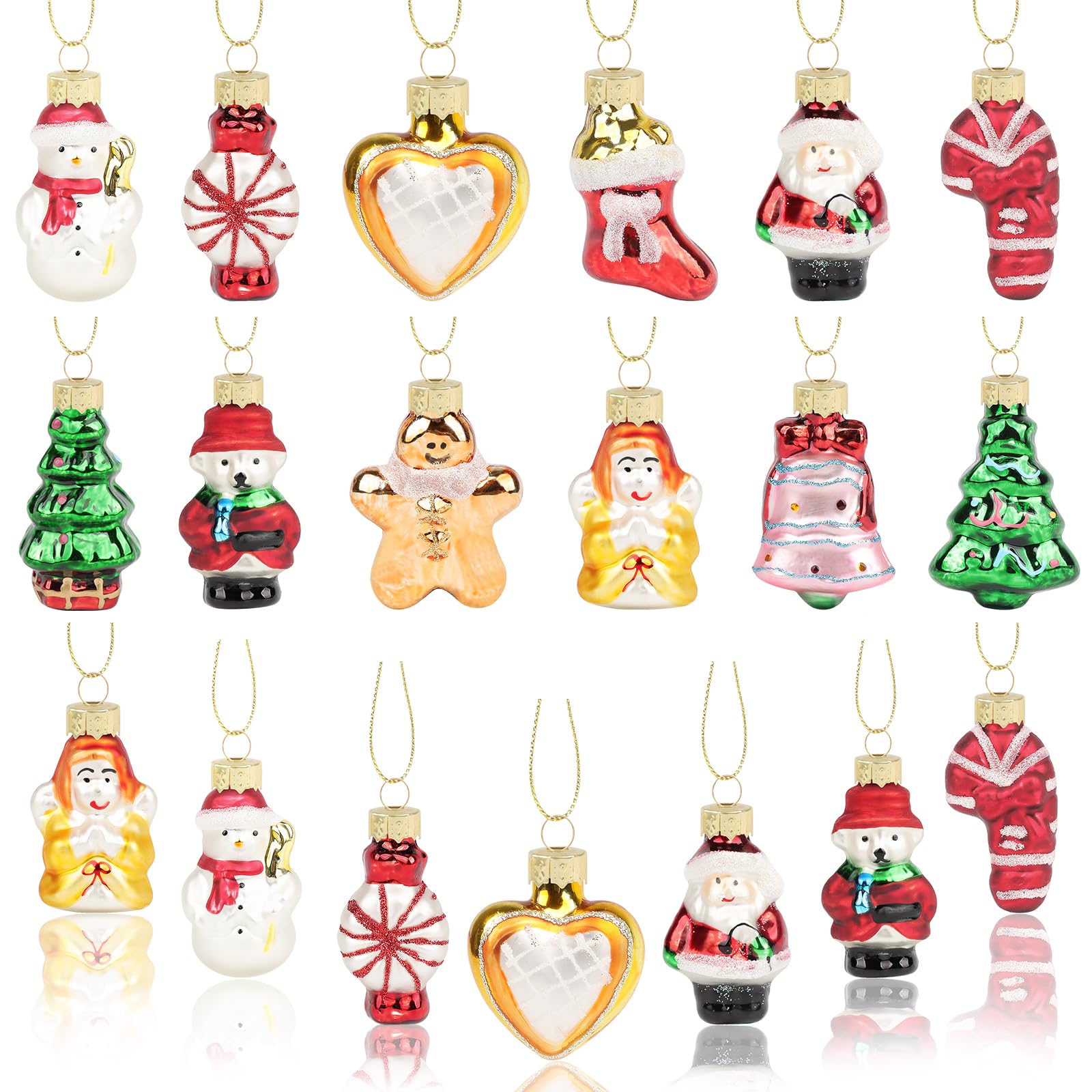 12PCS Glass Christmas Ornaments for Xmas Tree Vintage Christmas Hanging Ornaments for Tree Wreaths Christmas Hanging Decor for Home Xmas Winter Party