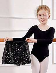Zaclotre Black Leotard for Girls Long Sleeve