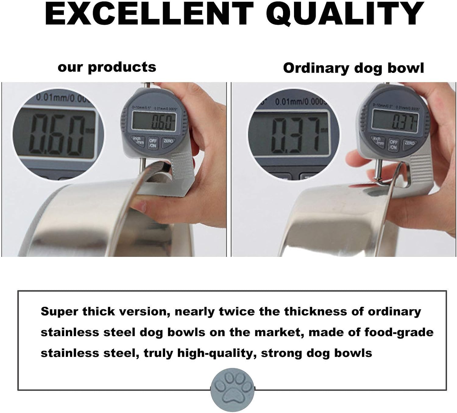 SUOXU Stainless Steel Dog & Cat Plate Bowls, Non-slip Silicone Bases - Small (S-14cm) Feeder & Water Bowls - Image 3