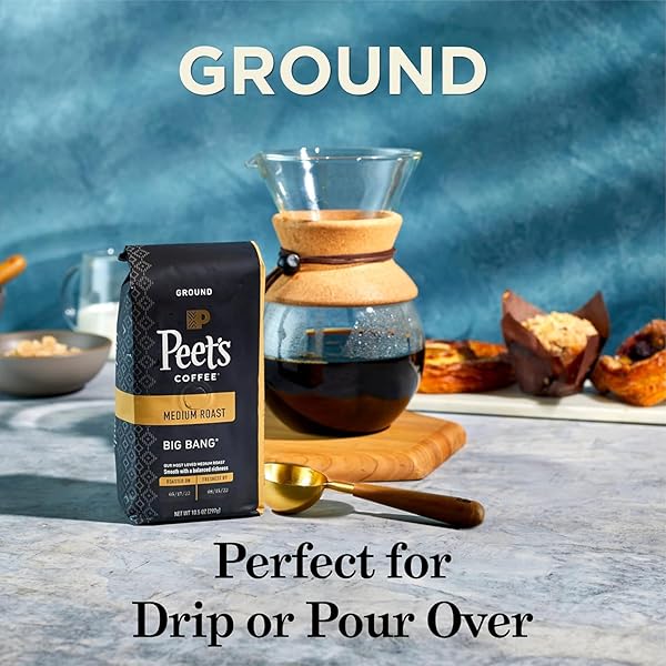 PEET’S COFFEE, MEDIUM ROAST GROUND COFFEE, 100% ARABICA COFFEE – BREAKFAST BLEND 28 OUNCE BAG