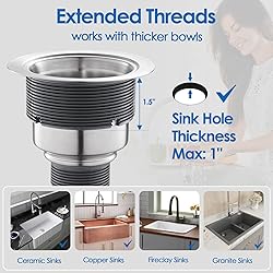 ROVOGO 3-1/2 inch Kitchen Sink Drain Assembly with