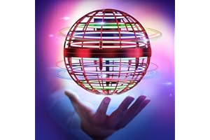 ALLHILL Flying Nebula orb Toy Built in RGB Light 360°Rotating Hover Ball Outdoor Cool Things Toy for Kid Adult Playing,Flying Spinner Ball Toy Flying Space Boomerang Orb,Spinner UFO Drone (Red)