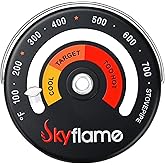 Skyflame Wood Stove Thermometer, Magnetic Chimney Flue Pipe Meter with Large Dial for Keeping Your Stoves from Overheat by Wood/Gas/Pellet