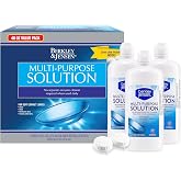 Berkley Jensen Multi-Purpose Solution, 48 oz (Pack of 3, 16 oz Bottles) - Sterile Contact Lens Solution - Cleans, Disinfects, and Removes Protein - For Soft Contact Lenses - Includes Contact Lens Case