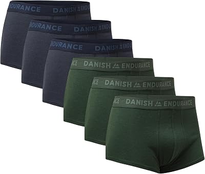 Baumwolle Boxershorts Herren, Mit kurzem Bein, 6er Pack, Mehrfarbig (3xBlau Melange, 3xGrün Melange), L