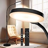 Aulaidik Light Therapy Lamp, 3 in 1 Therapy Floor Lighting, 11000 Lux Full Spectrum Therapy Lamps, UV-Free LED Sunlight, 10 Brightness/5Color/Gooseneck/Height Adjustable with Timer Control, Black
