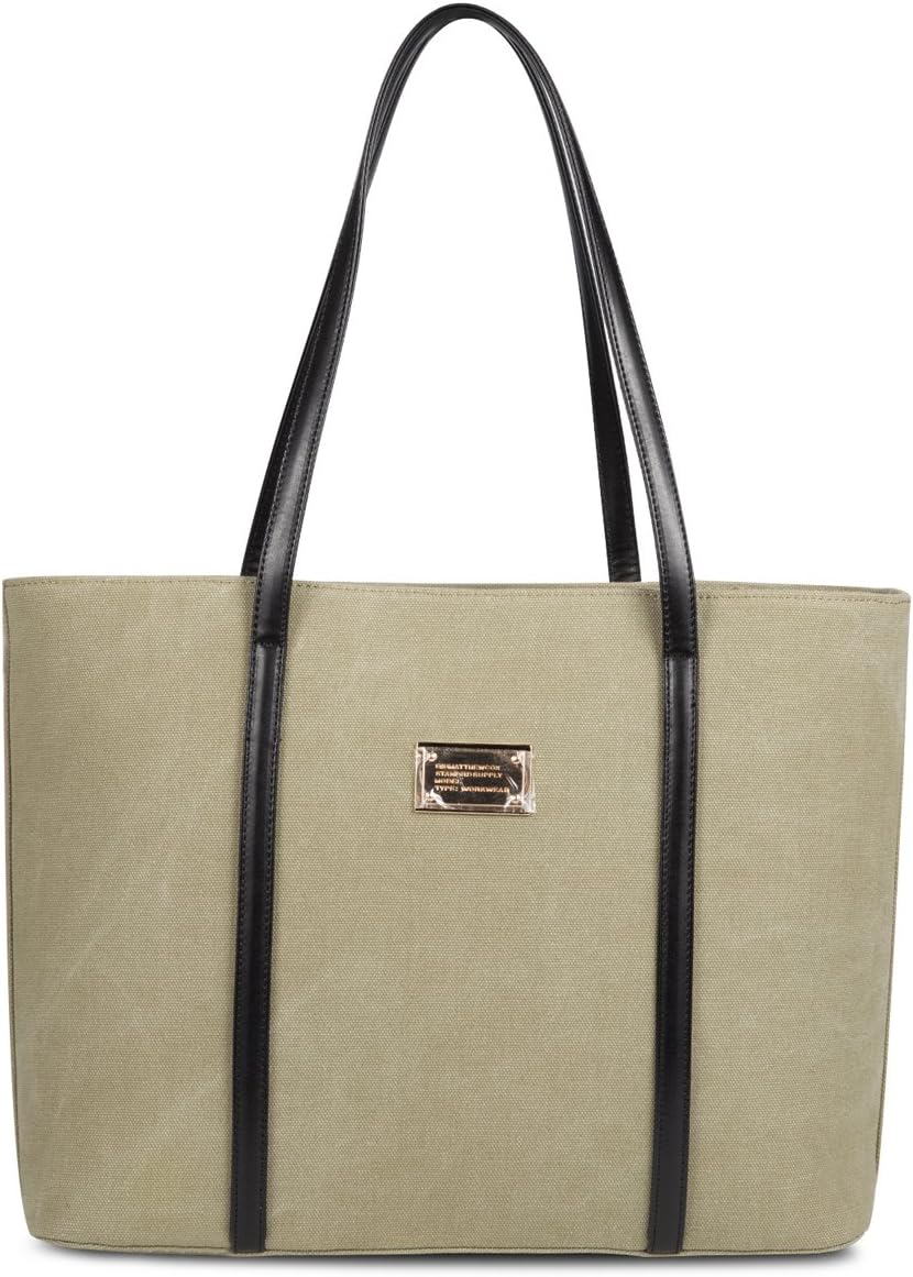 Plambag Women's Shoulder Tote Bag Canvas Casual Large Shopping Handbag