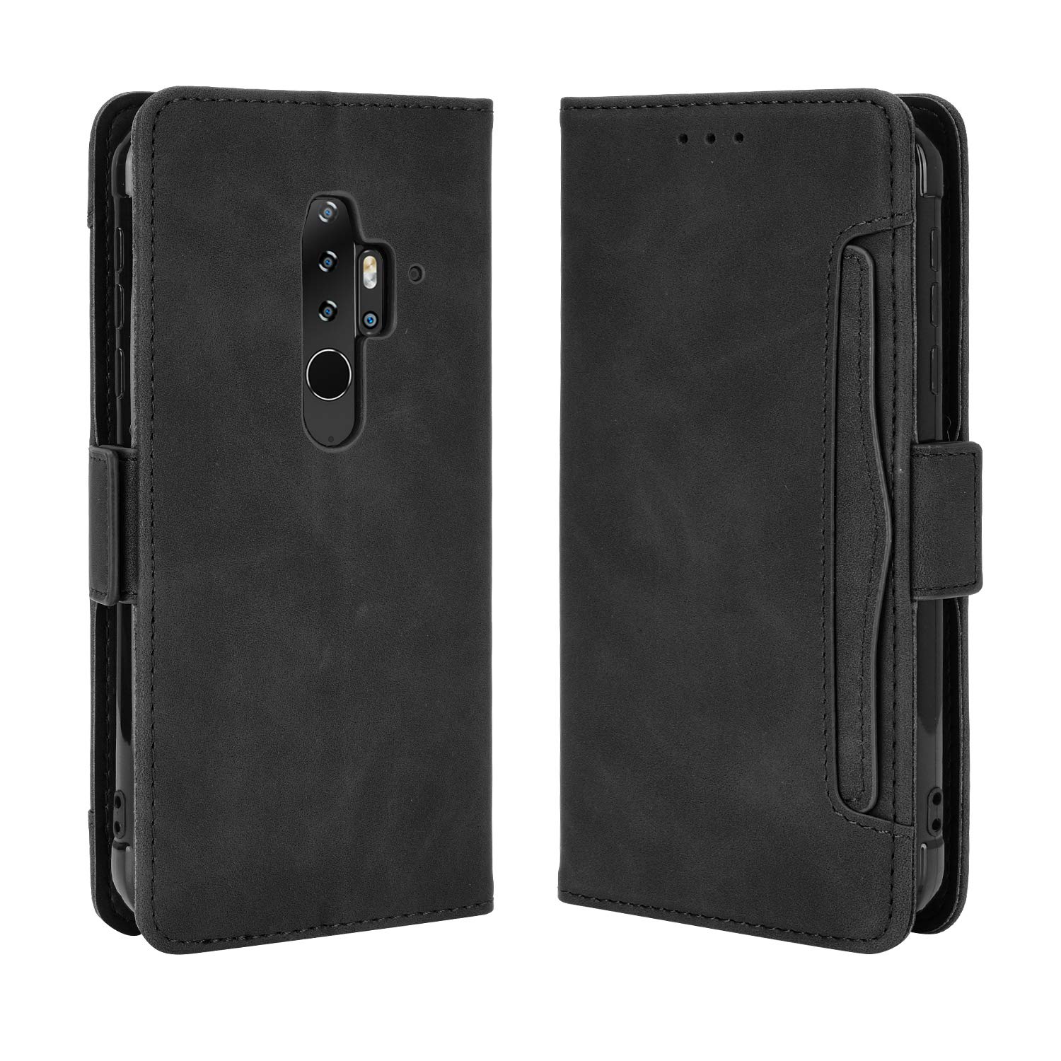 BaiFu Wallet Case for Blackview BV6300 Pro Case, Retro Style Wallet Magnetic Cover with Credit Card Slots and Flip Stand, Leather Phone Case Compatible with Blackview BV6300 Pro, Black — image 1