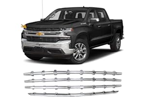 NINTE Grille Overlay Fits for 2019-2022 Chevy Silverado 1500 LT and RST Models ，ABS Chrome Snap On Trim Billet Grille Covers Inserts 4pcs