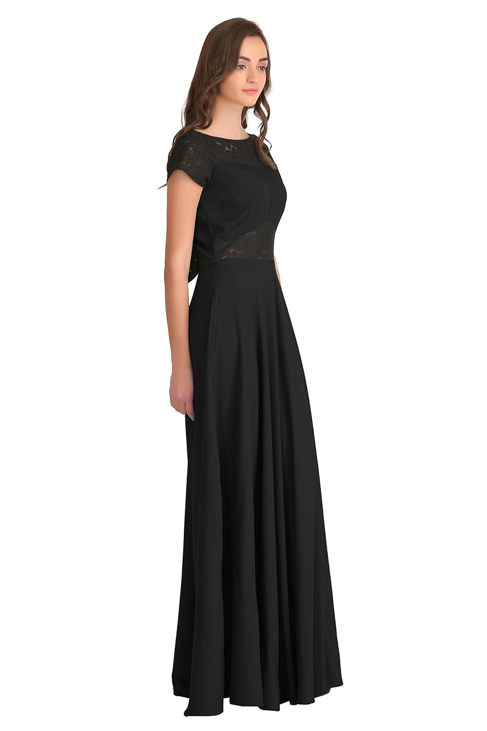 raas pr&ecirc;t women's crepe flared gown w/lining