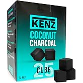 KENZ Coconut Charcoal Cubes 25 mm &mdash; 100% Natural, Low Ash, 72 pcs