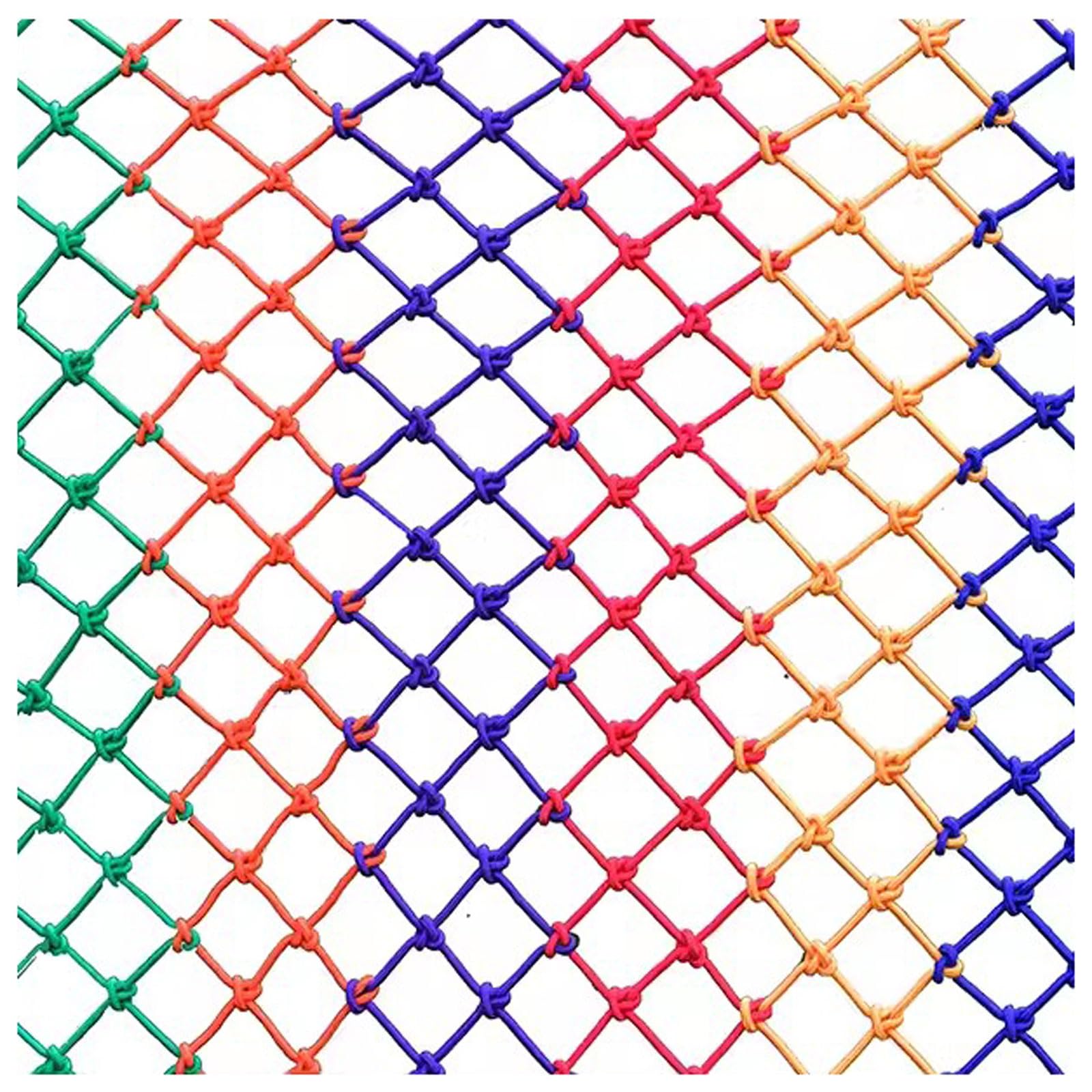 Child Safety Net for Kids Pet Toy, Protective Stairs Railing Netting, Colourful Nylon Balcony Rope Net Truck Bed Cargo Net Treehouse Climbing Decorative Net(Size:1*1m(3*3ft),Color:Colourful)
