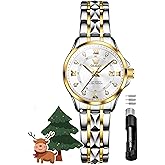 OLEVS Women's Watches Luxury Diamond Arabic Dial Wrist Watch for Women with Date Waterproof Stainless Steel Quartz Ladies Watch