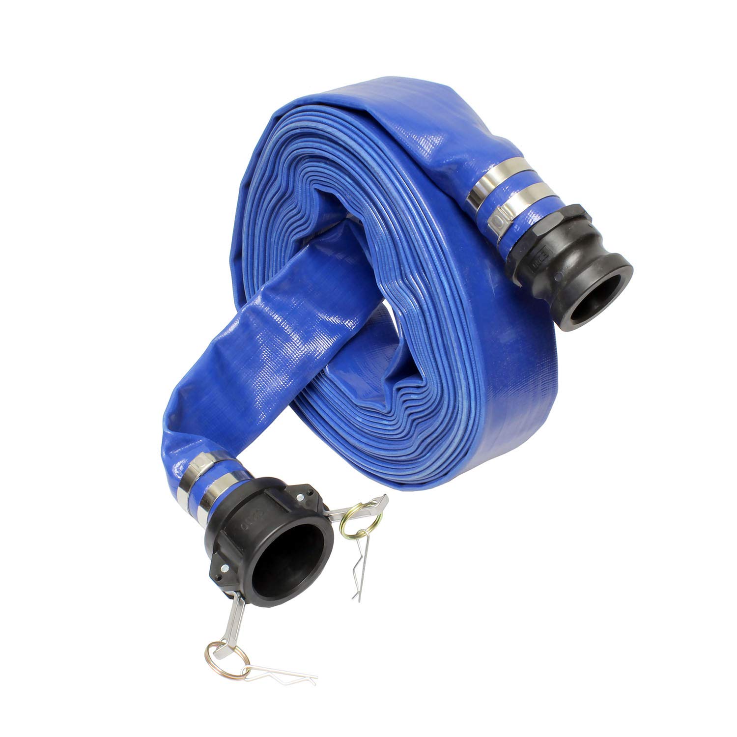 Bob S Industrial Supply Bisupply Lay Flat Hose 2 Inch X 50 Foot Flat Discharge Hose Poly Cam Lock Pvc Pool Hose Heavy Duty Backwash Hose Garden Outdoor