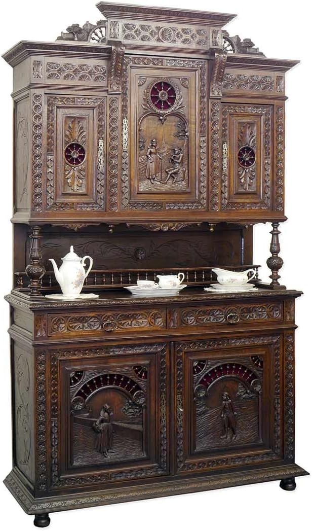 Schrank Buffet Wohnzimmerschrank bretonisch Antik um 1880