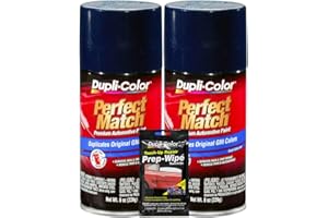 Dupli-Color Dark Blue Exact-Match Automotive Paint For GM Vehicles - 8 oz, Bundles with Prep Wipe (3 Items)