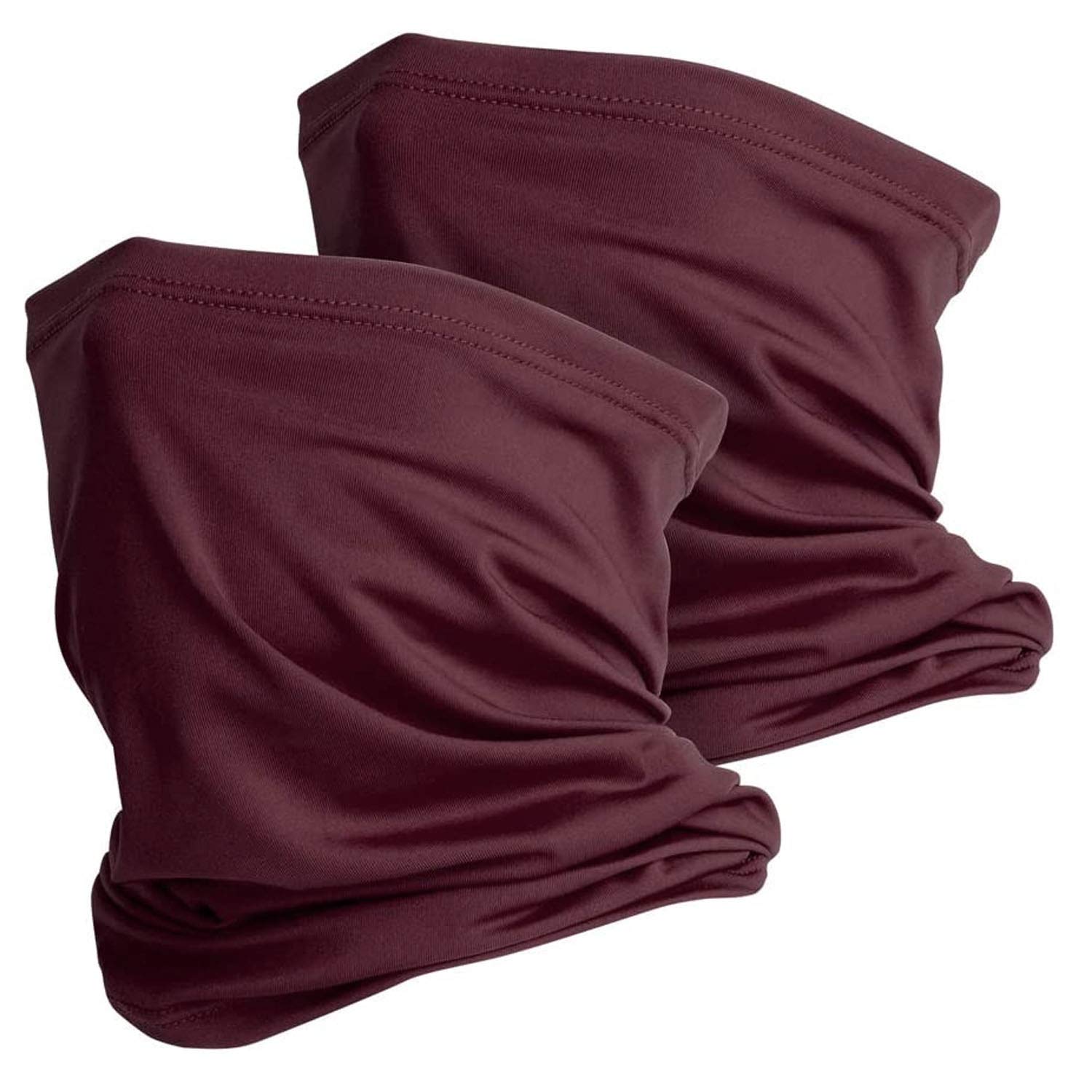 Snood Face Mask UK MADE Snoods for Men, Women - x2 Windproof Scarf Mask Face Covering Polyester Burgundy