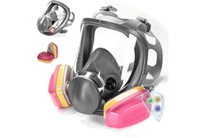Zekkip 6800 Full Face Respirator Mask - Reusable Paint Dust Respirator Mask with Filters 60923 Gas Mask Survival Nuclear and Chemical Organic Vapor Cover for Polishing,Sanding,Welding,Spraying