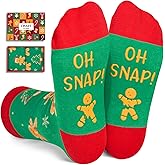 Zmart Christmas Socks for Boys Girls - Christmas Cookies Gift Gingerbread Light Kids Socks