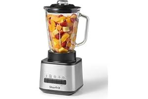 Starfrit 1.5L Blender - 450W with Stainless Steel Blades - 2 Speeds & Pulse Mode - Graduated Glass Pitcher - Non-Slip Feet