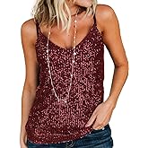 lime flare Women Sexy Sparkle Shimmer Cami Tank Tops Las Vegas Disco Sequin Camisole