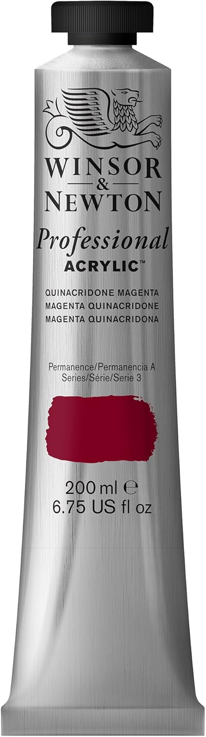 Winsor & Newton 200ml Professional Acrylic Colour Tube - Quinacridone Magenta