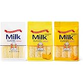 Milk Rice Snack Variety Pack &ndash; 3 Flavors (Milk, Banana &amp; Cheese), Non-Fried Crispy Korean Rice Snack, Individually Wrapped Kids School Snack, Melt-in-the-Mouth Rice Crackers
