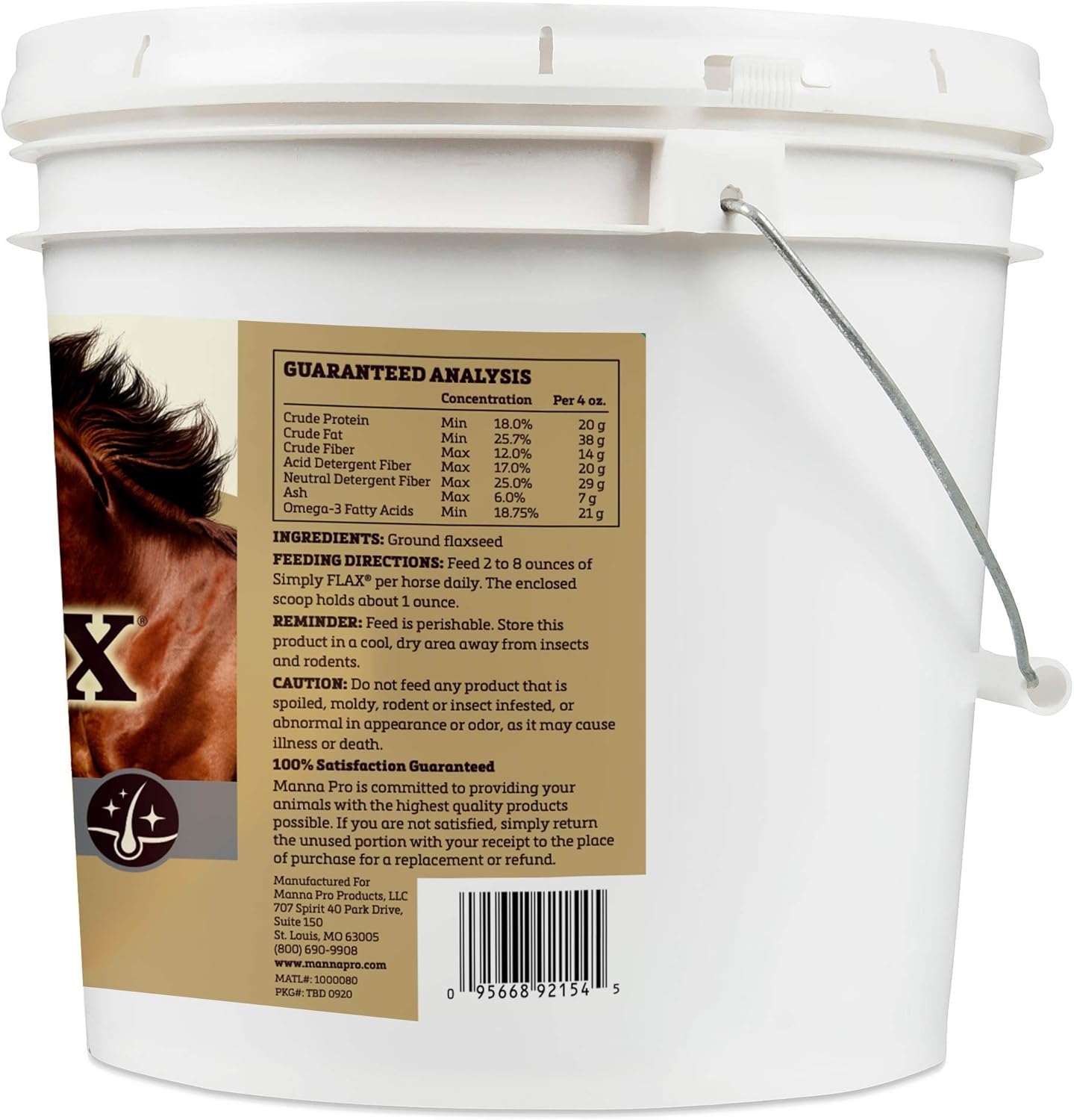 Manna Pro Simply Flax for Horses | Omega-3 Fatty Acids from Flaxseed | 8 Pounds : Horse Nutritional Supplements And Remedies : Pet Supplies