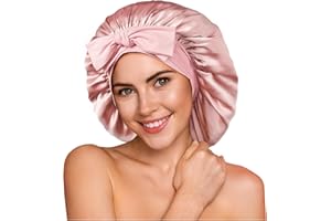 YFONG 100% 22 Momme Mulberry Silk Bonnet for Sleeping Women, Larger Double Layer Silk Hair Bonnet for Sleeping, Sleep Bonnet 