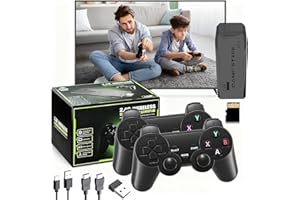 WEINIUNIUU Retro Game Console, Retro Game Stick with Built-in 20,000+ Classics, 23 Emulators, 4K HDMI, Retro Gaming Console with Dual Wireless Controllers, Plug & Play for Family Fun! (Black)