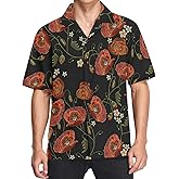 visesunny Mens Unique Pattern Hawaiian Shirt Beach Tropical Button Up Shirts Vacation Cruise Hawaii Summer Clothes
