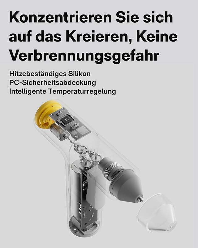 Akku Heißklebepistole Pro, 40 Heißklebesticks Klebepistole, USB-C