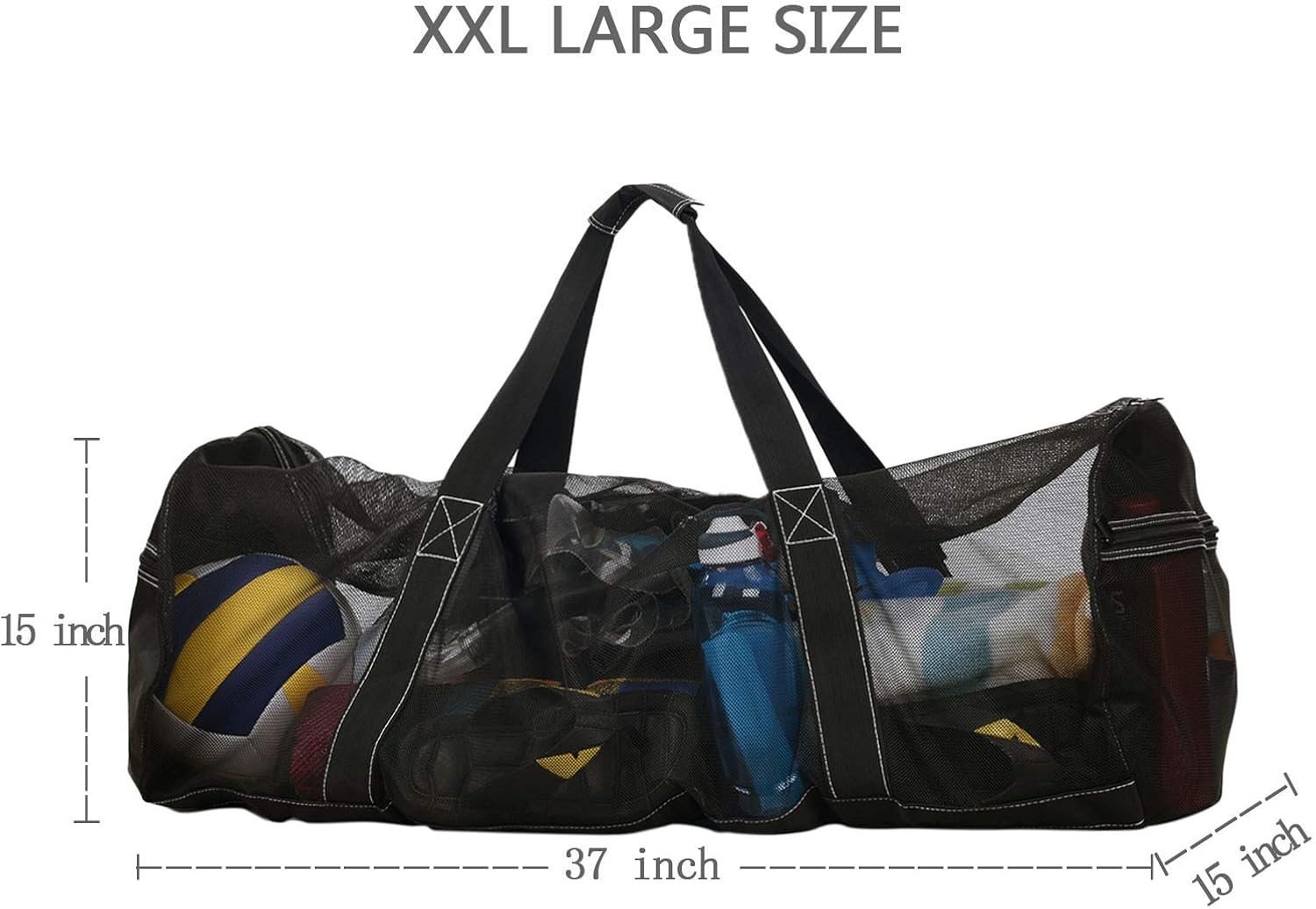 XXL Mesh Dive Bag for Scuba or Snorkeling - Diving Snorkel Gear Bags - Extra Large Beach Bags and Totes with Zipper and Pockets - Oversized Beach Duffle Bag Ideal for Your Pool Trip: Clothing