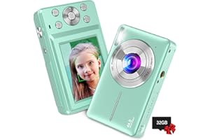 Digital Camera,Kids Camera with 32GB Card,Nsoela FHD 1080P 44MP Compact Vlogging Camera,Point and Shoot Camera 16X Digital Zoom, Portable Mini Kids Camera for Teens Students