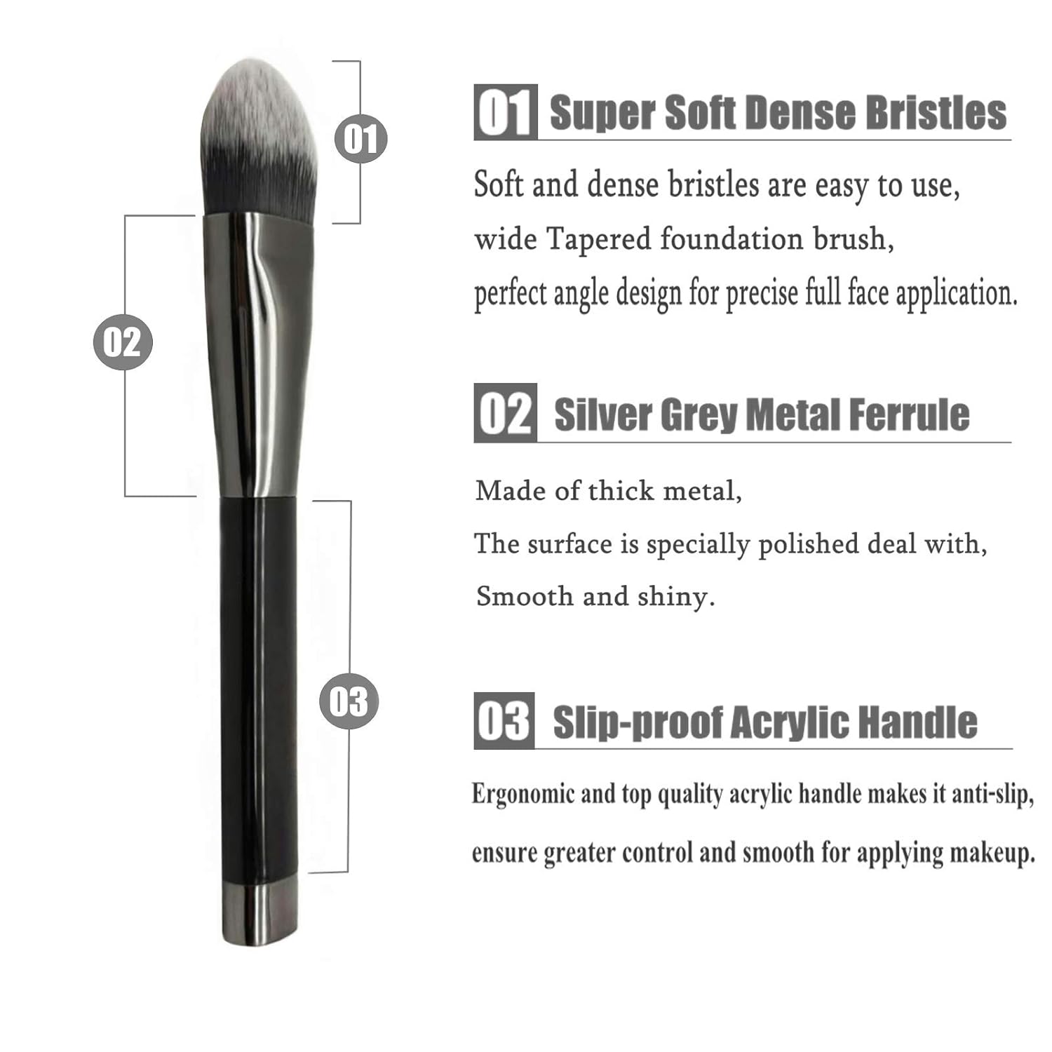 GOERTI Tapered Foundation Brush for Liquid Makeup Concealer Brush Face Kabuki Brush for Blending Liquid Cream DIY Facial Mask Brush Premium Fluffy Bristles (Tapered foundation brush): Beauty