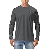 isnowood Sun Protection Shirts for Men, UPF 50+ Long Sleeve, UV Quick Dry Rash Guard Swim Shirt for Fishing Hiking Running