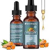 BRIOTHEORY Turmeric Root Extract Tincture Liquid Drops – Herbal Supplement for Joint & Muscle Support, Antioxidant & Anti-Inflammatory, Alcohol-Free, Vegan, Non-GMO – 60 ml (30 Days Supply)