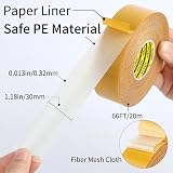 MILEQEE Double Sided Tape 1 Roll 1.18in x 66ft Fiberglass Mesh Heavy Duty view 2