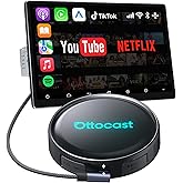 OTTOCAST P3 Pro AI Box &ndash; Wireless CarPlay &amp; Android Auto Adapter, Android 13 with OttoDrive 3.0, HDMI Output, 8GB RAM + 128GB Storage, Cloud SIM, Supports YouTube, Netflix &amp; TikTok Streaming