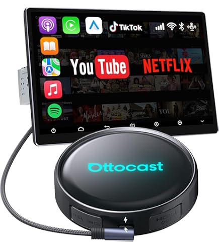 OTTOCAST Wireless CarPlay AI Box Nano, Android 13, 8GB RAM + 128GB