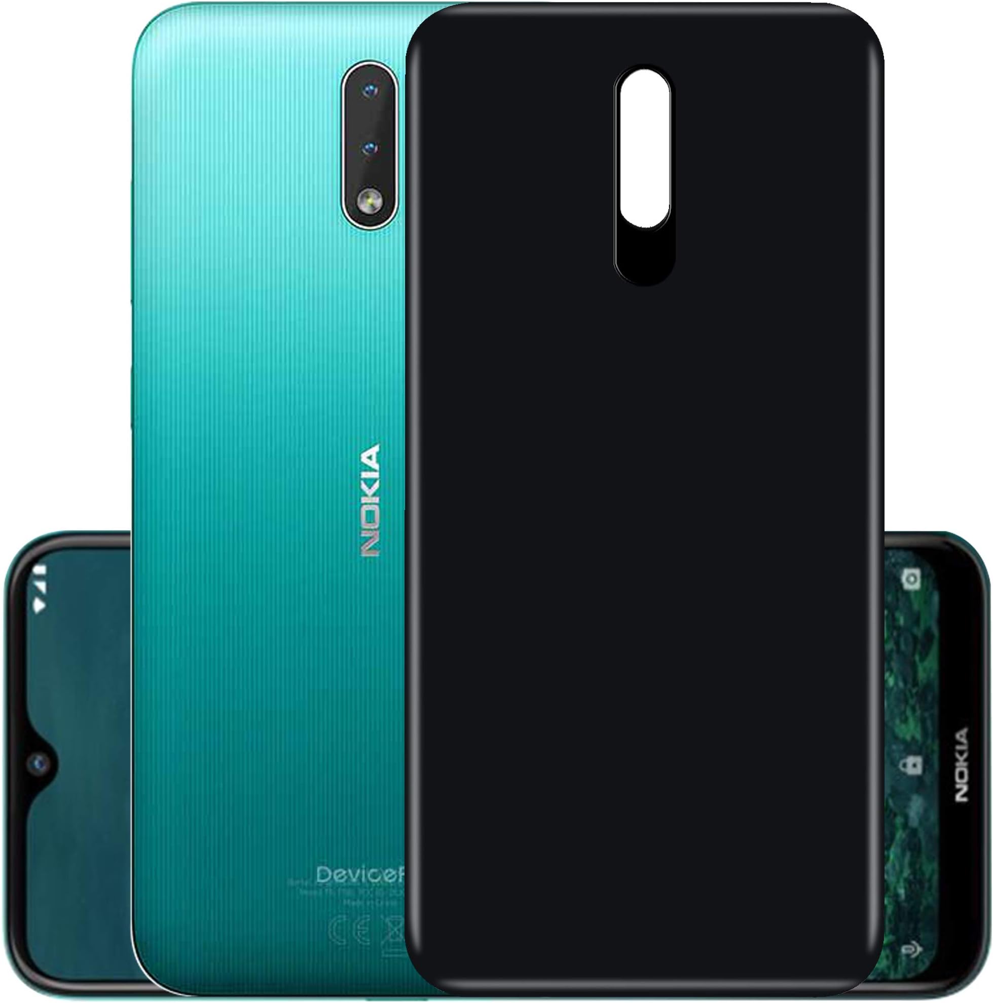 Hupshy Soft TPU Back Cover for Nokia 2.3 - Black