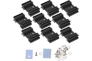 BESPORTBLE 40pc Aluminum Heat Sink Kit for TO-220 Insulator Pads Screws Voltage Regulator Cooling Random Color
