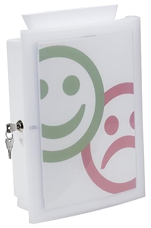 HAN IMAGE'IN Sammelbox in Weiß – Abschließbare Box geeignet als Spendenbox oder Meckerkasten aus Kunststoff – Zur Wandmontage