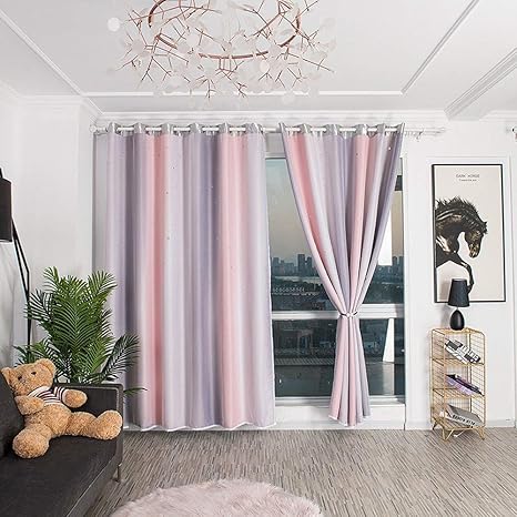 alician cortina de rayas de color degradado para decoracion de recamara sala de estar rosa gris 1 2m high punch