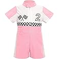 IDOPIP Baby Boys 1st 2nd Birthday Outfit Race Car Driver Romper Girls Boy Racer Jumpsuit Racing Suit Toddler Dress up Costume
