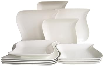 CreaTable 18513, Serie Ocean weiß, Geschirrset Tafelservice 12 teilig